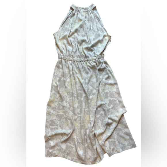 Prologue Ivory Yellow Floral Halter Dress Gray Ladies Small Cottage Girlhood - Picture 4 of 11